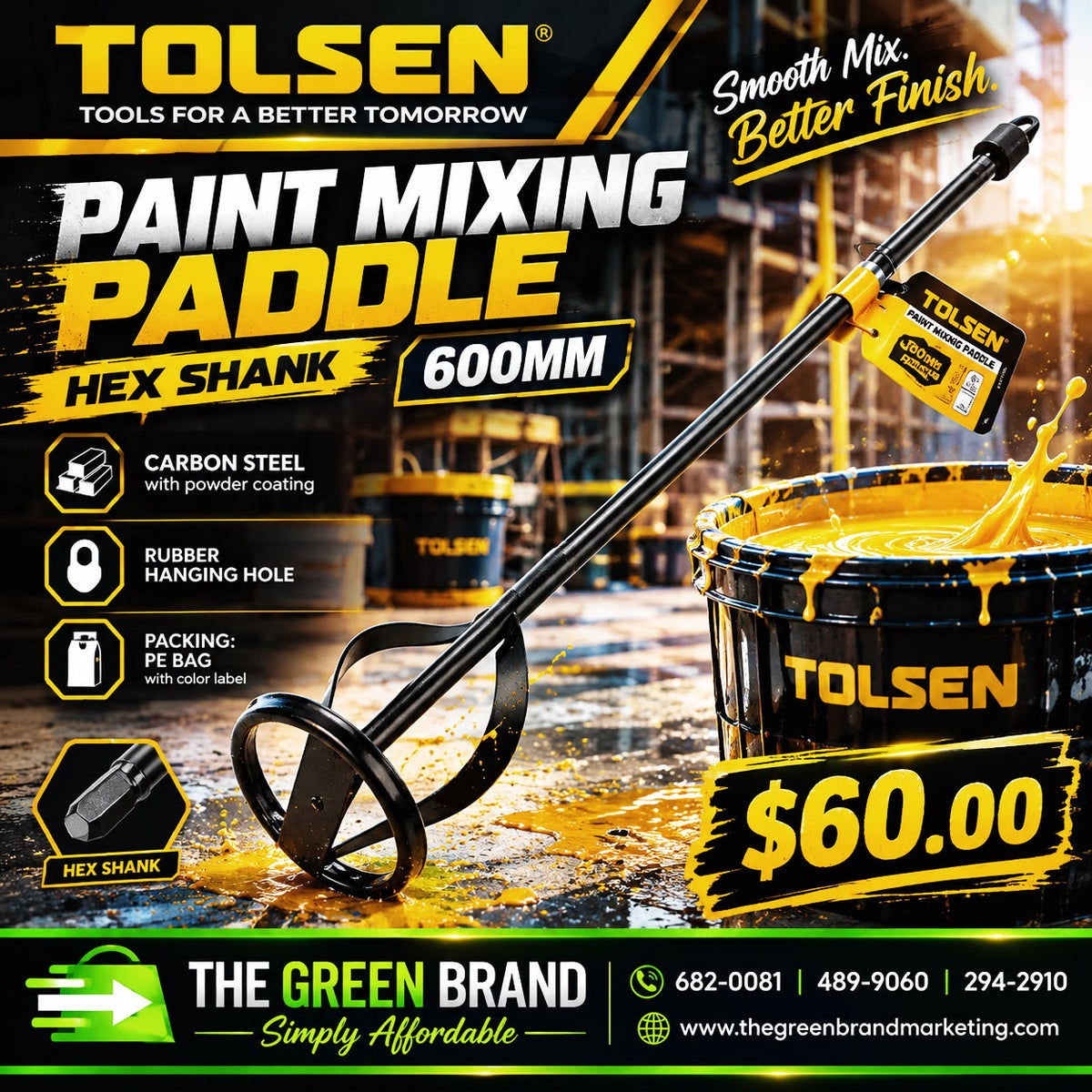 TOLSEN PAINT MIXER 600MM CARBON STEEL  (HEX SHANK)