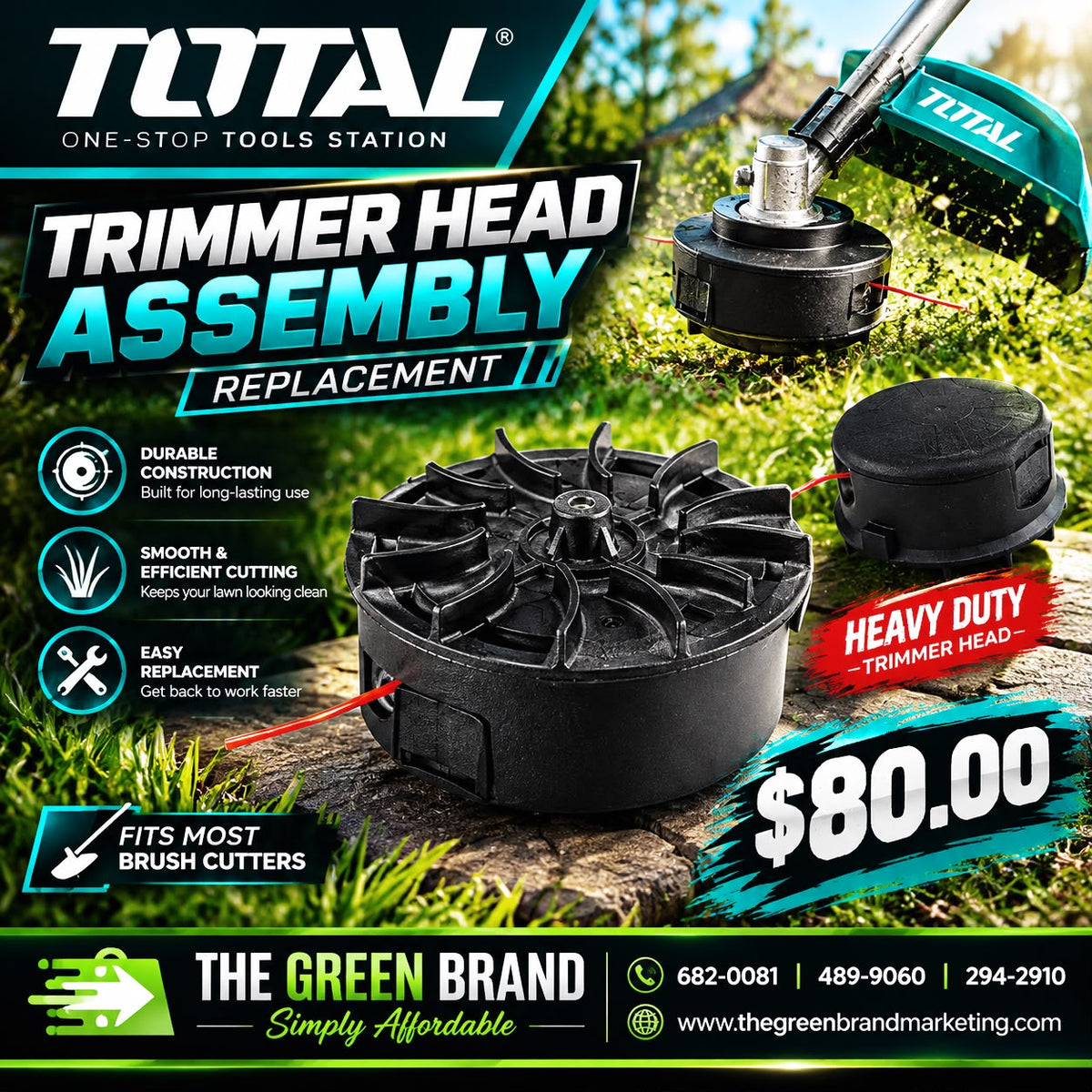 Total 20v grass trimmer bump head