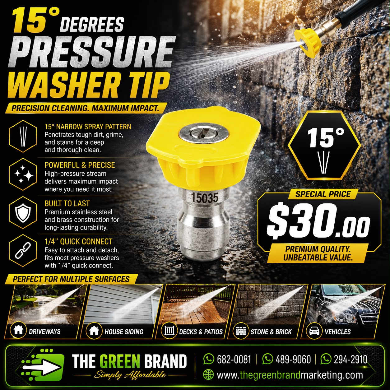 15 Degree Pressure washer tip