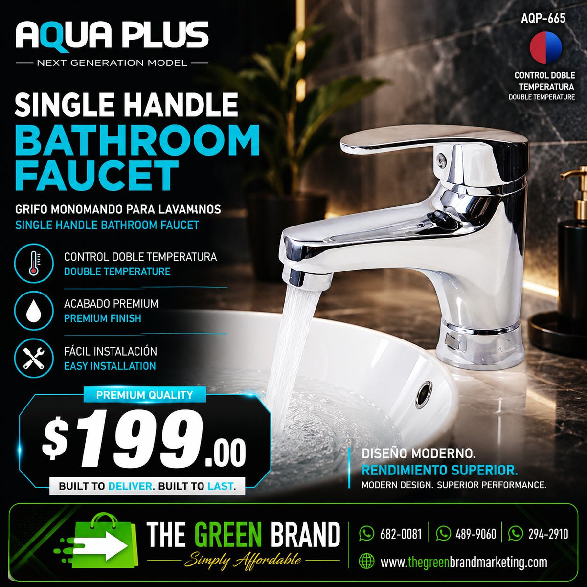 Aqua plus Single Handle Bathroom Faucet