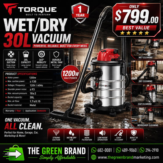 Torque 30L wet dry vacuum