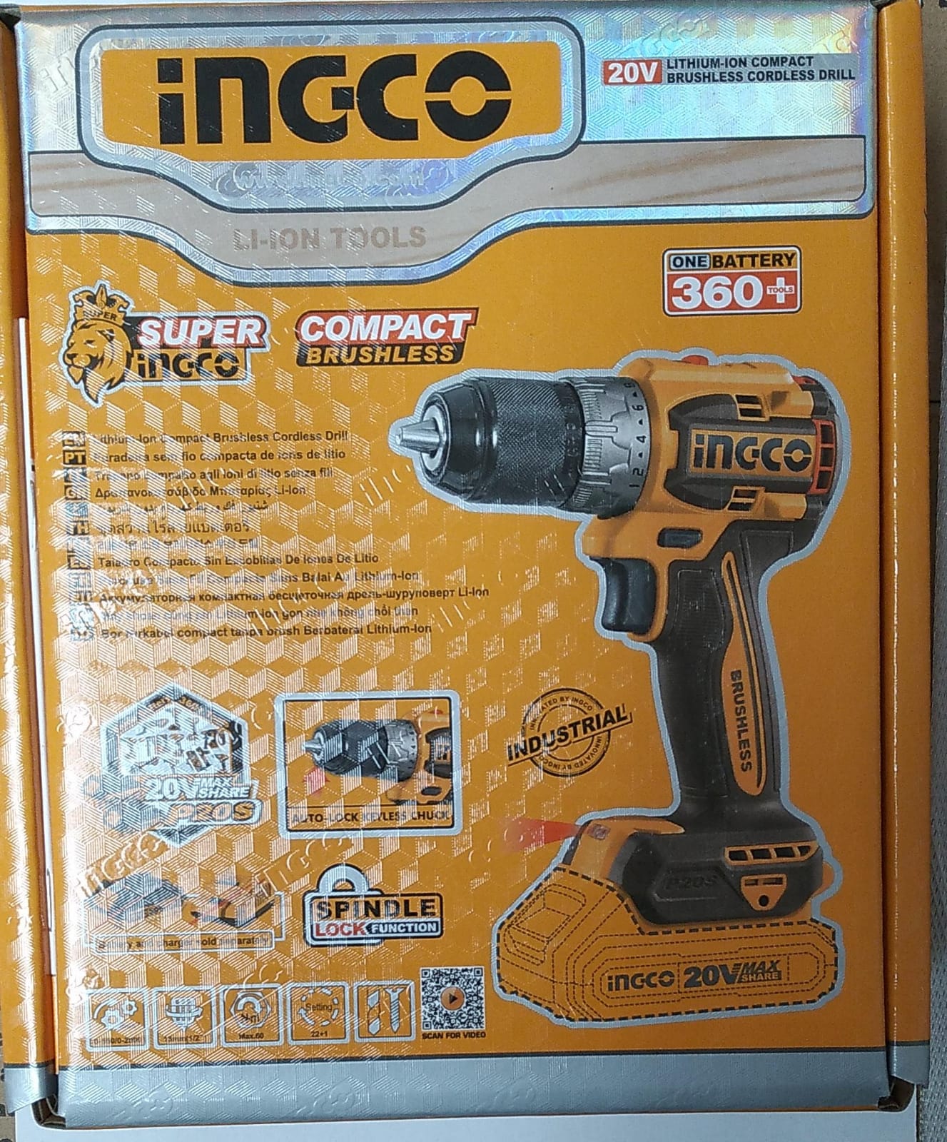 Ingco compact brushless cordless drill