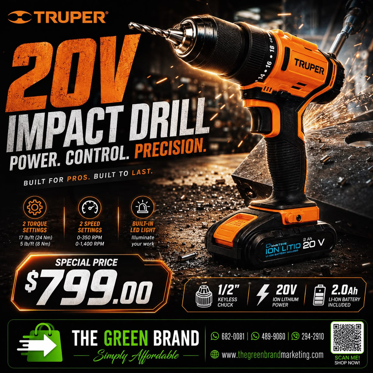 Truper 20v 1/2" Impact drill