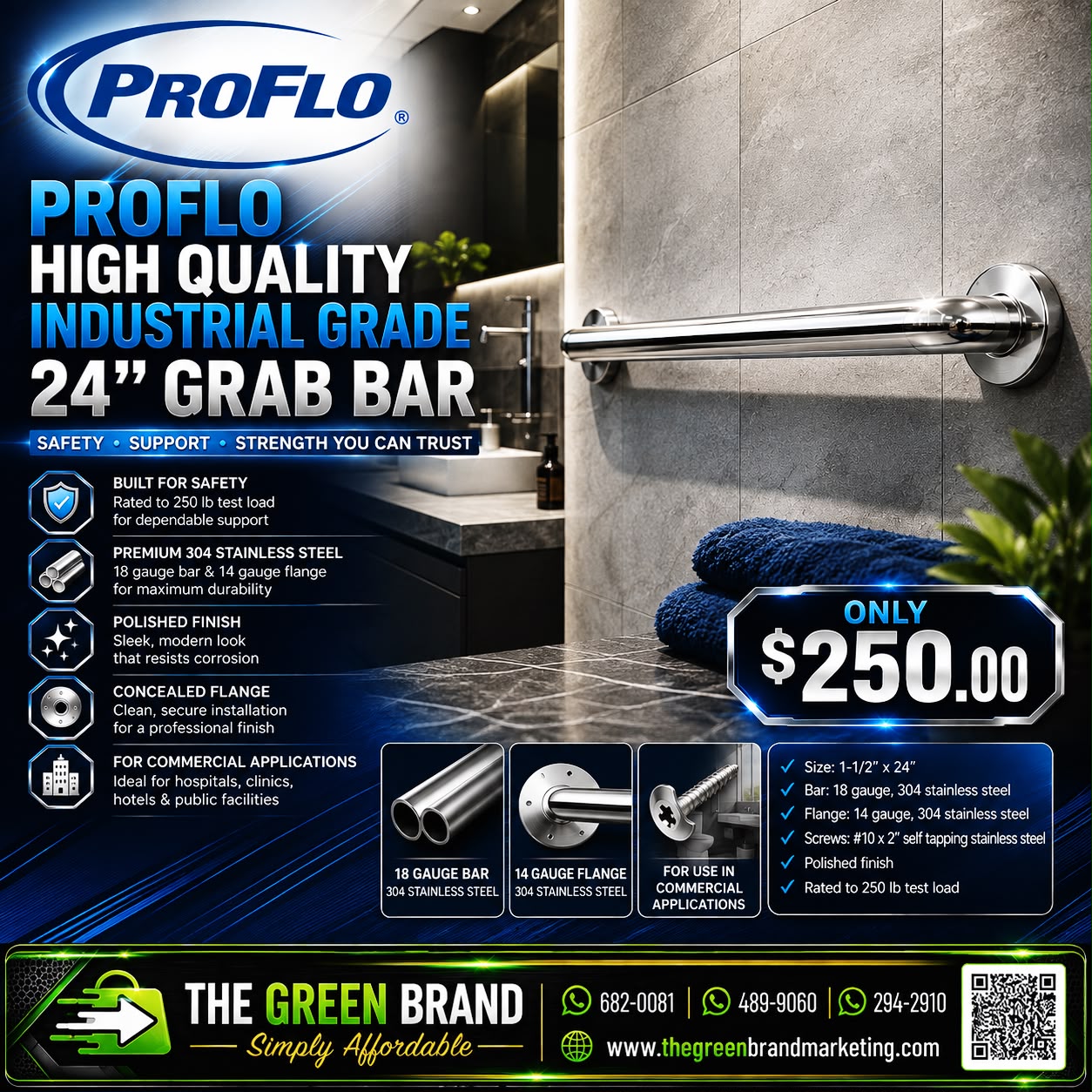 Pro Flow 24" Grab bar