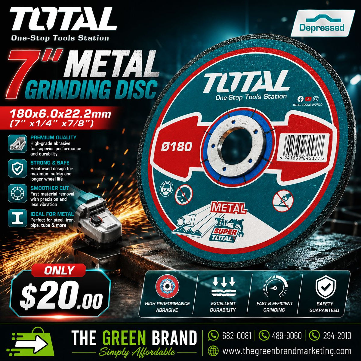 Total 7 ” grinding disc