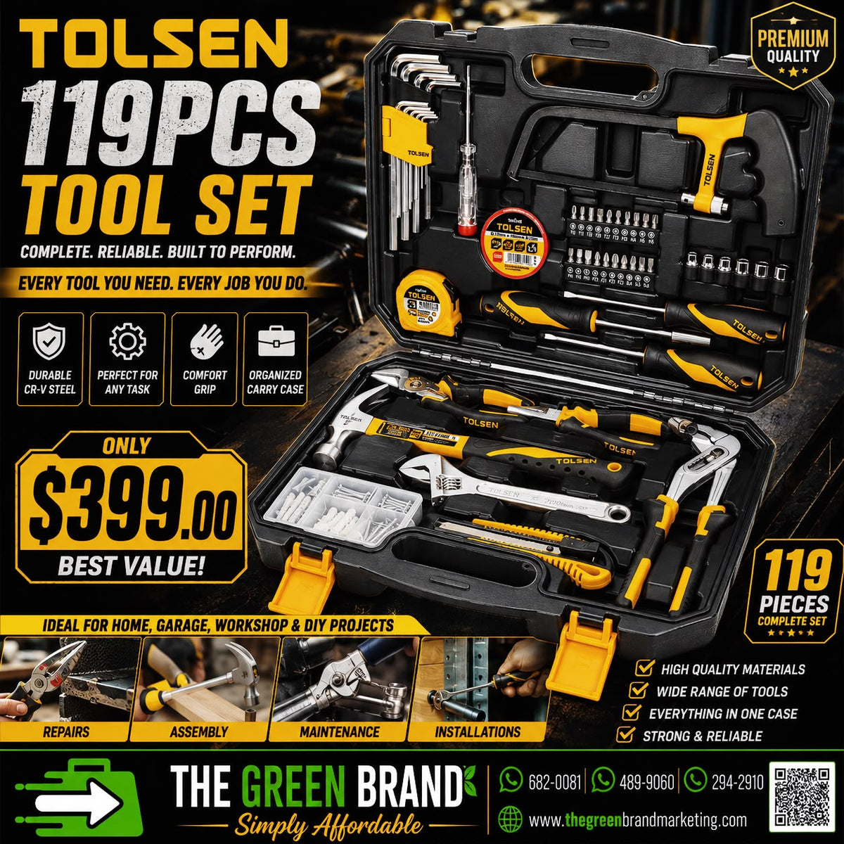 Tolsen 119 Piece household tool set