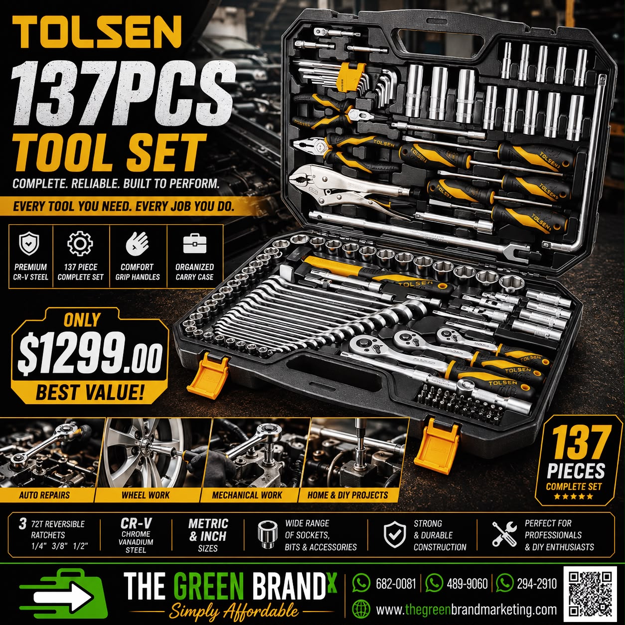 Tolsen 137pc socket and tool set