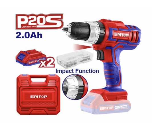 EMTOP 20v Cordless Impact Drill