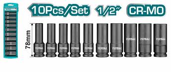 Total 10 Piece  Deep impact socket set