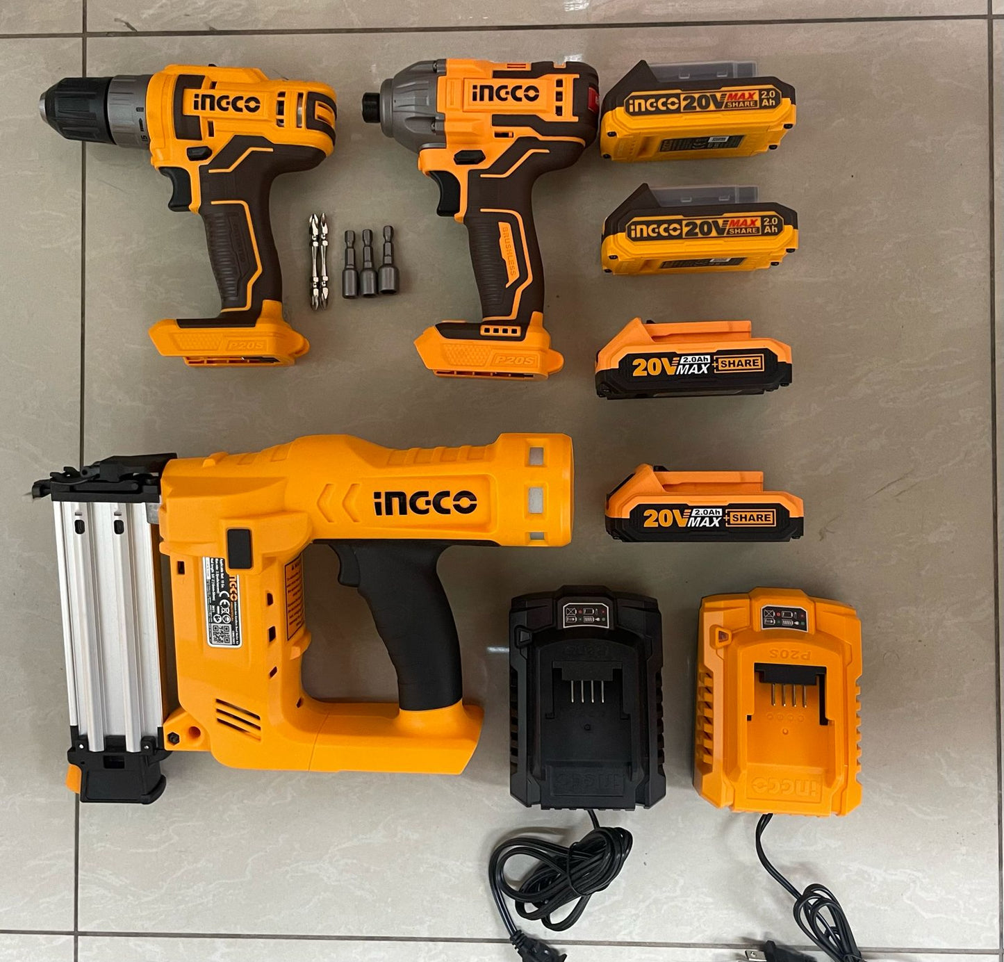 ingco cordless brad Nailer & drill and driver combo