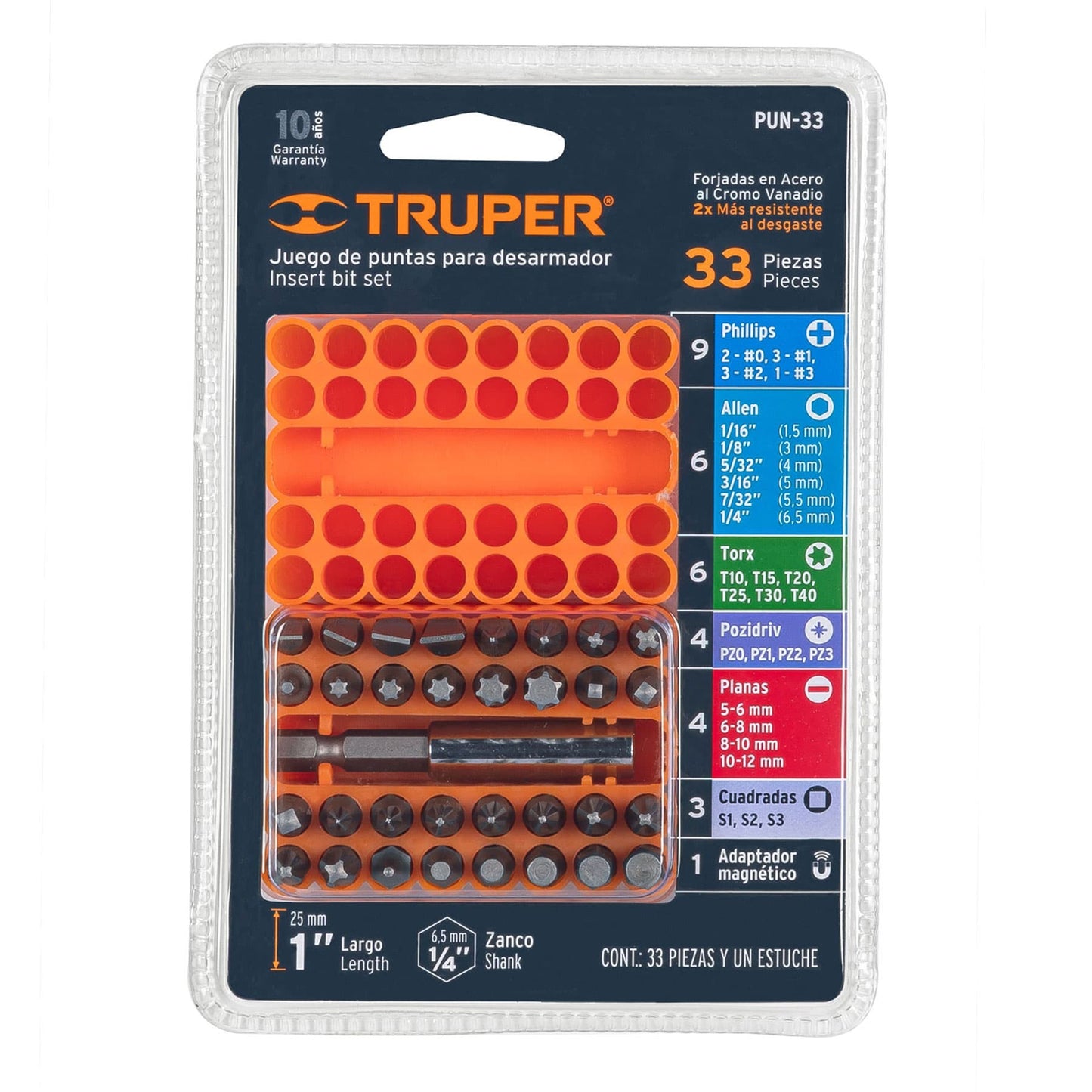 Truper 33pc Insert bit set