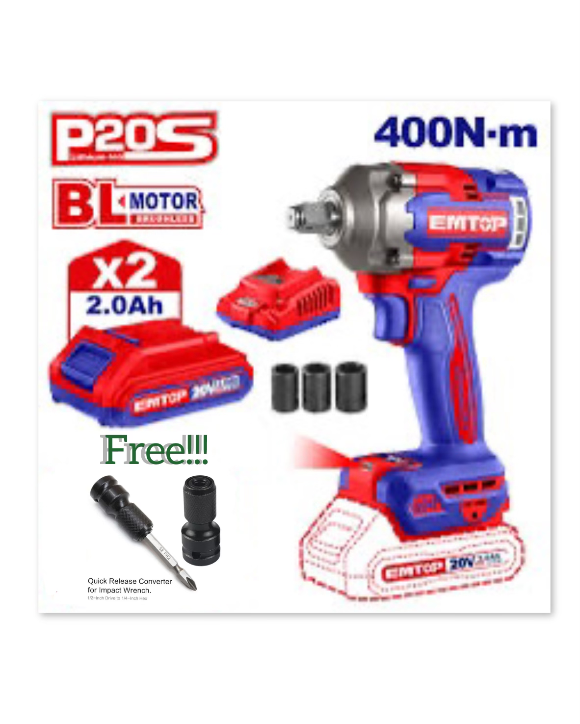 Emtop 400nm impact wrench cordless – The Green Brand Marketing