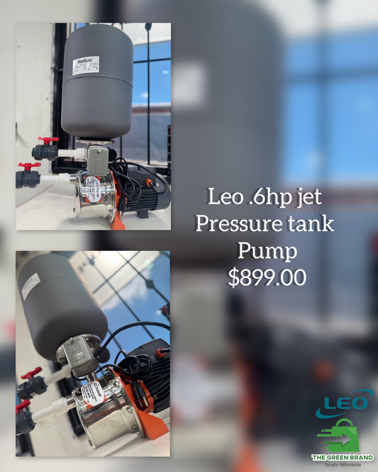 Leo .6 HP Jet Pump with Pressure Tank