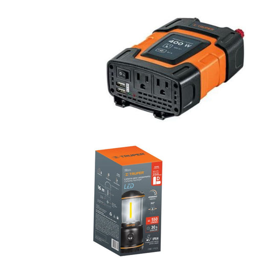 Truper 400W inverter & Camping lantern combo