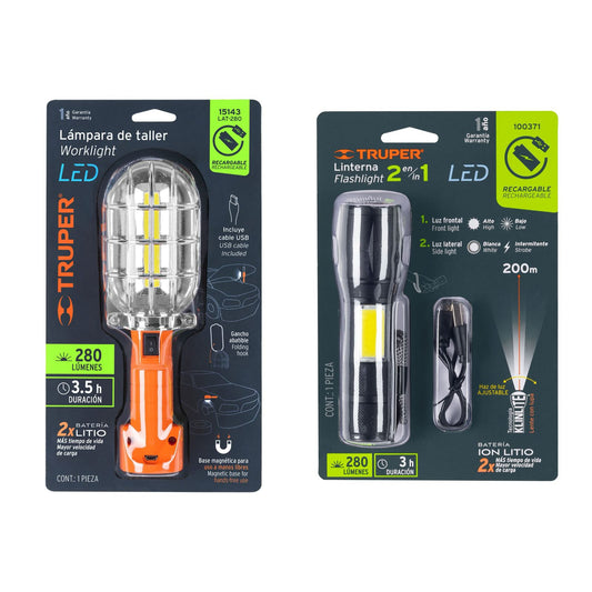 Truper work light & flashlight 2 in 1 combo.